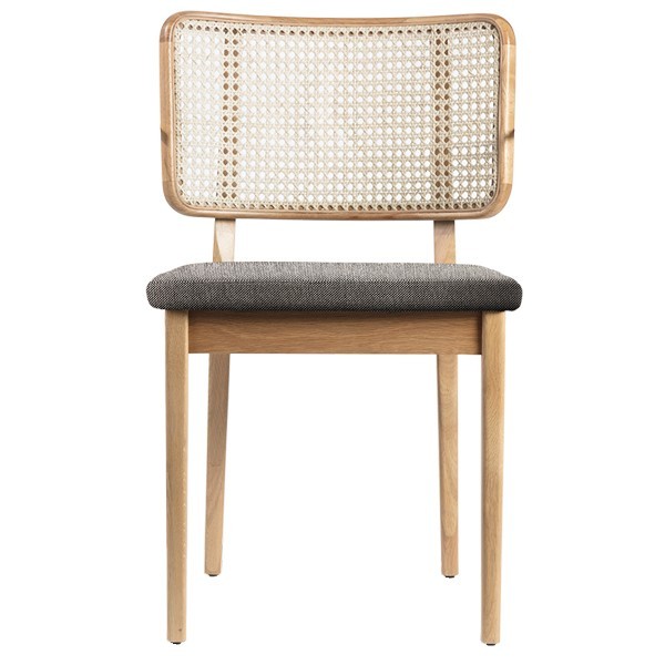 Light oak cane chair and X2 fabric - Red Edition