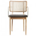 Light oak cane chair and X2 fabric - Red Edition