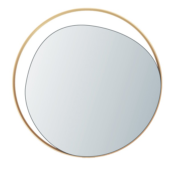 Ellipse mirror in glass and brass D80 cm - Red Edition