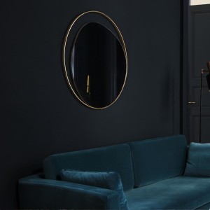 Miroir Ellipse en verre et laiton rose cuivré D80 cm - Red Edition