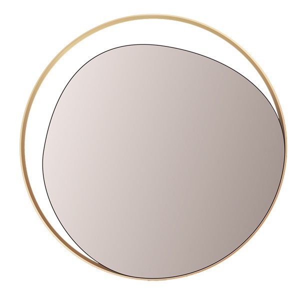 Miroir Ellipse en verre et laiton rose cuivré D80 cm - Red Edition