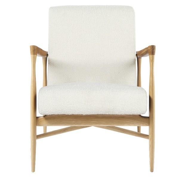 Fauteuil Floating bouclette blanc et chêne - RED Edition