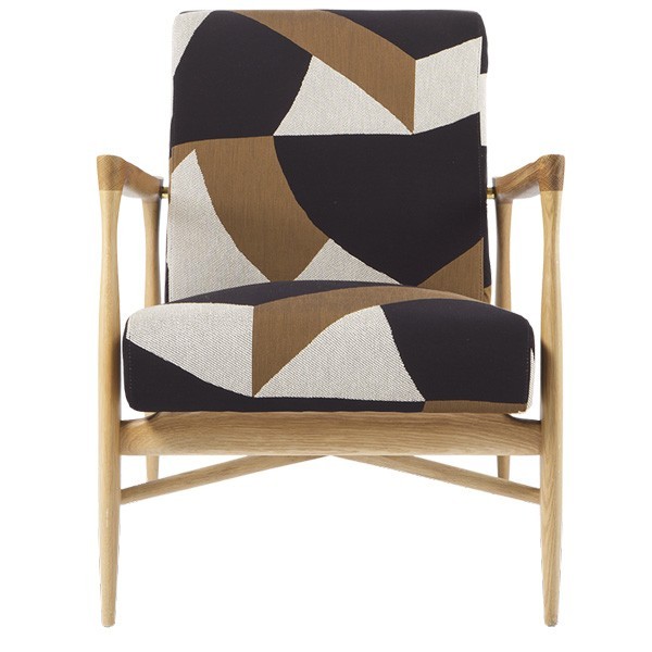 Floating Armchair Lelièvre Dalai and Oak Fabric - Red Edition
