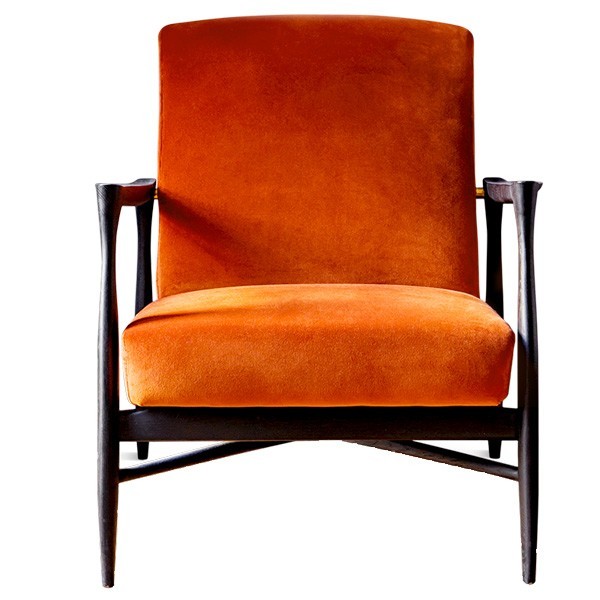 Fauteuil Floating Tissu Velours Fox et chêne - Red Edition