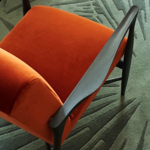 Fox and Oak Velvet Fabric Floating Armchair - Red Edition