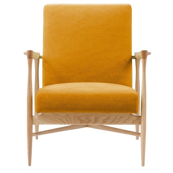 Floating armchair Ocher and oak fabric - Red Edition