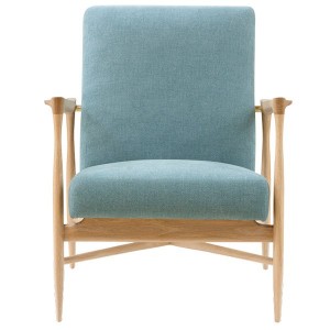 Fauteuil Floating Tissu bleu indien et chêne - Red Edition