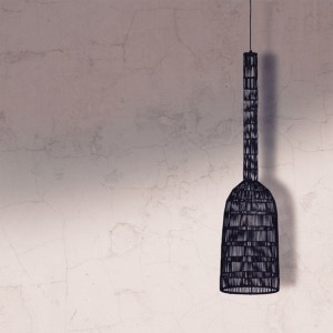 Umut hanging lamp in black rattan - Ay Illuminate