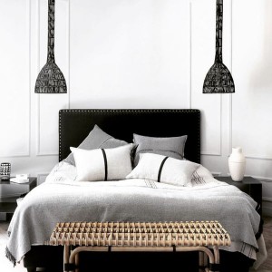 Umut hanging lamp in black rattan - Ay Illuminate
