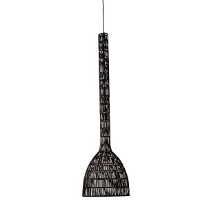 Umut hanging lamp in black rattan - Ay Illuminate