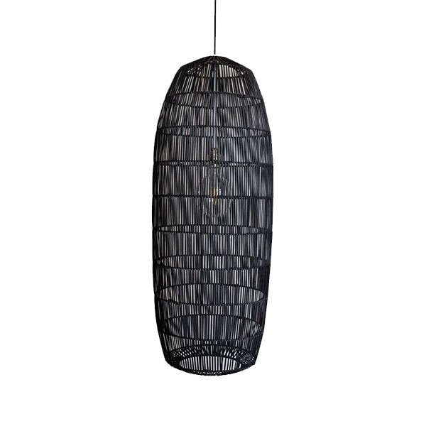 Pickle Rattan pendant light black L - Ay illuminate