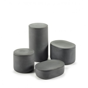 Boite avec couvercle rond L Gris - Serax