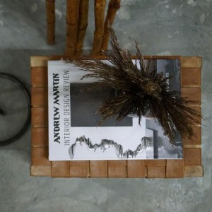 James stool with brown leather braid - Trademark Living