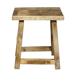Tabouret nordique brut bois recyclé clair by Trademark Living