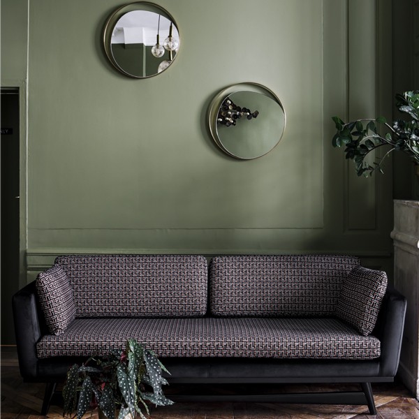 Ellipse mirror in glass and brass D50 cm - Red Edition