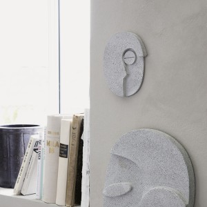Wall artwork Face Gray cement - House Doctor