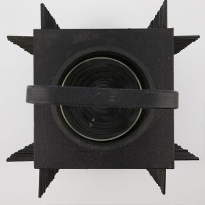 Bamboo metal and glass lantern