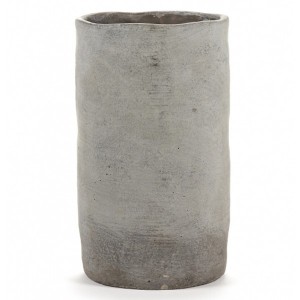 Large rustic white beige pot by Serax