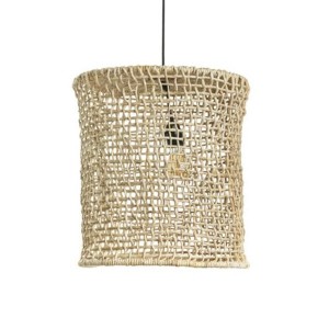 Abat-jour et panier damier Abaca - Original Home