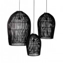 Moon lampshade black rattan set of 3 - Original Home