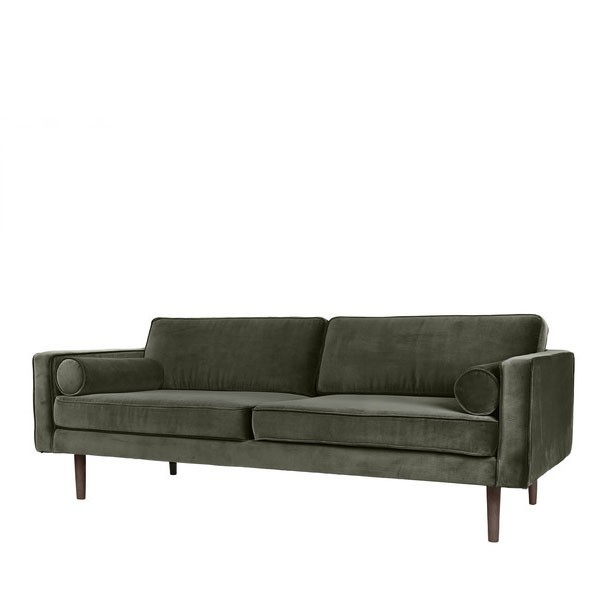 canapé 3 places Wind velours vert Olive disponible en vente chez Woodely