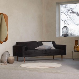 3 seater sofa Wind black velvet - Broste Copenhagen