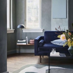 3 seater sofa Wind velvet Insignia blue - Broste Copenhagen