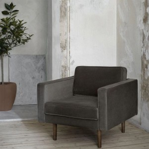 Fauteuil Wind velours vert olive - Broste Copenhagen