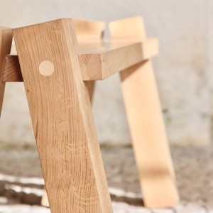 Bench 4 legs in solid ash - Alto Duo