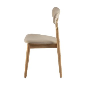 Chaise 7.14 chêne velours beige - Emko