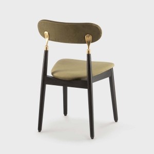 Black oak chair green velvet by Emko