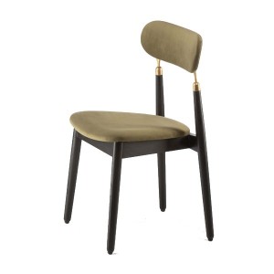 Chaise chêne noir velours vert - Emko