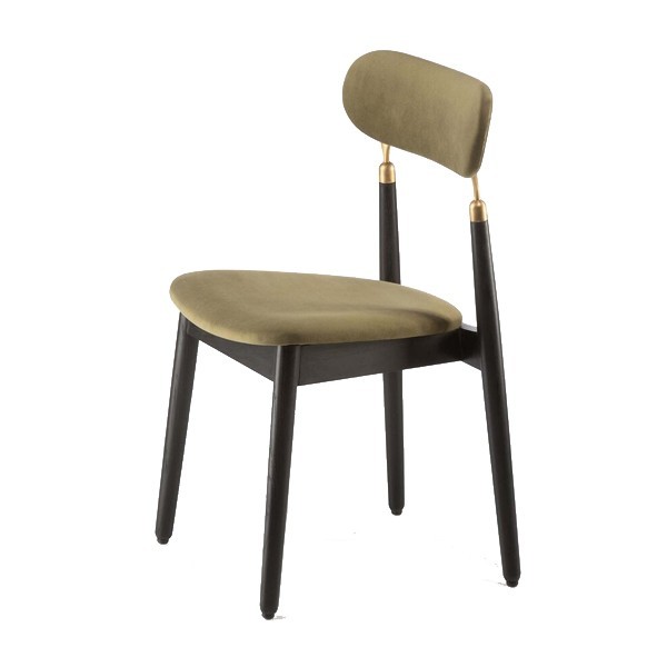Chaise chêne noir velours vert - Emko