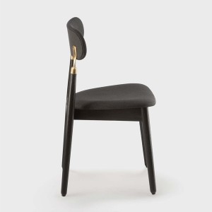 Elégante Chaise chêne et tissus noir - Emko