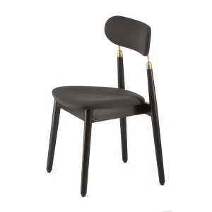Chaise chêne et tissus noir by Emko