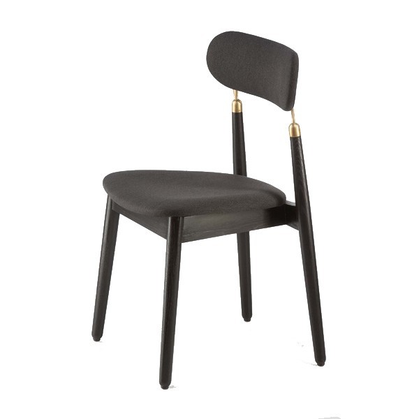 Chaise chêne et tissus noir by Emko
