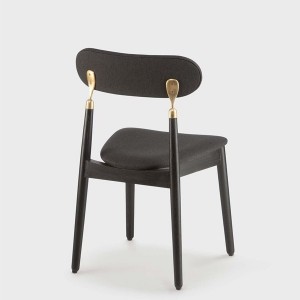 Chaise 7.15 chêne et tissus noir - Emko