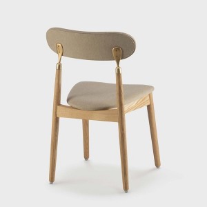 Light oak chair 7.15 and beige fabrics - Emko