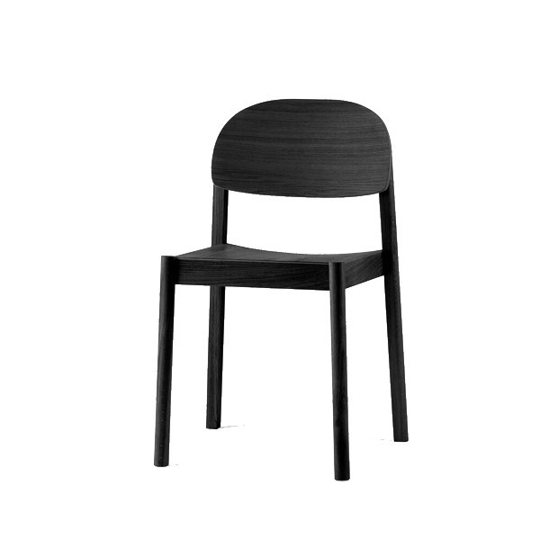 Citizen chair Natural black oak with oval backrest - Emko