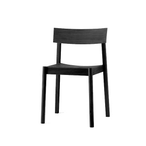 Chaise Citizen Chêne noir à dossier rectangulaire - Emko