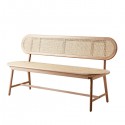 Harry bench in natural beech wood and rattan cane Affari of Sweden