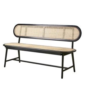 Banc noir Harry Hêtre et cannage - Affari Of Sweden
