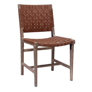 Chaise bois et cuir by Trademark Living