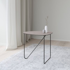 Table Basse Curve métal et cuir gris chaud - LIND DNA