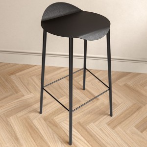 High stool 75cm black leather - LIND DNA