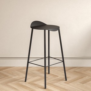 High stool 75cm black leather - LIND DNA