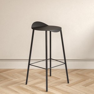 Tabouret Haut 75cm cuir Noir - LIND DNA