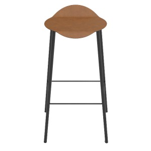 High stool 75cm brown leather - LIND DNA