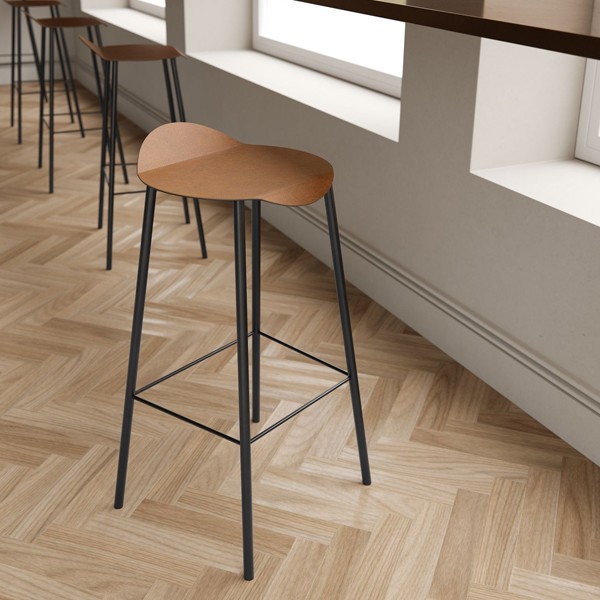 High stool 75cm brown leather - LIND DNA