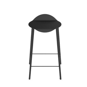 Island stool 65cm Black leather - LIND DNA